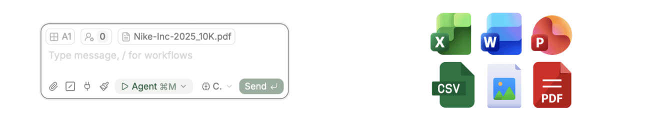 Chat with file, and file types that can be imported