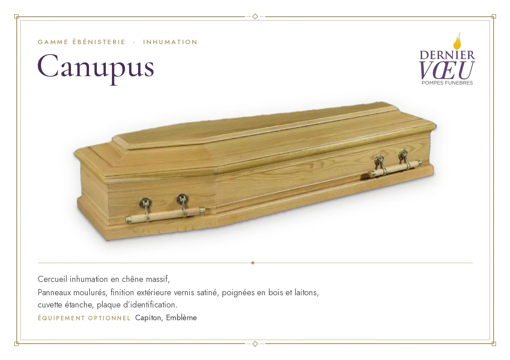 Cercueil d’inhumation Canupu