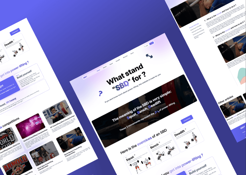 concept_sbd_site : Projet UX/UI et web design moderne réalisé avec Figma pour portfolio