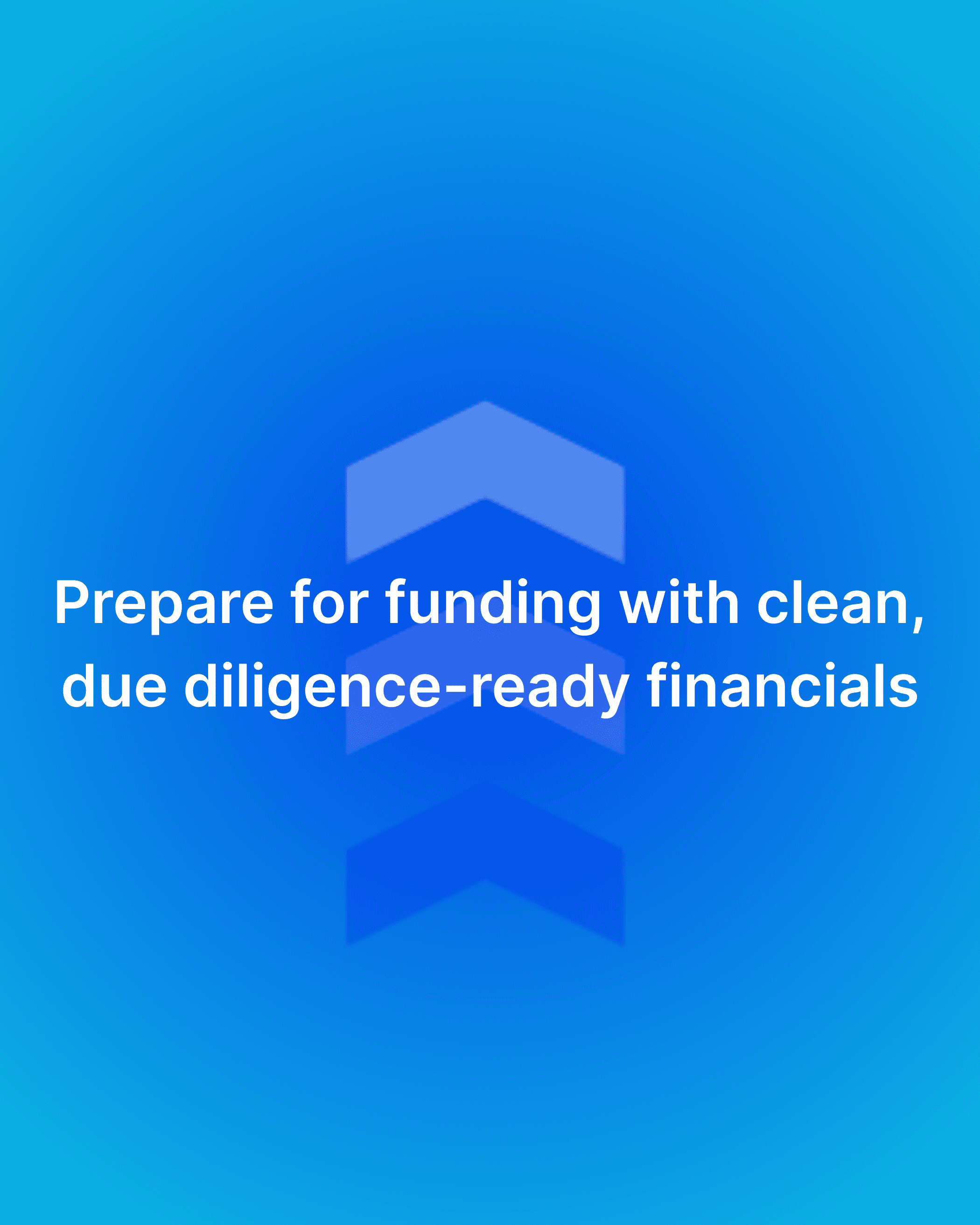 Arrow icon with message about preparing due diligence-ready financials for fundraising