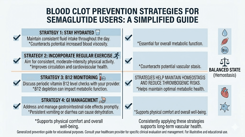 Blood clot prevention checklist for semaglutide users