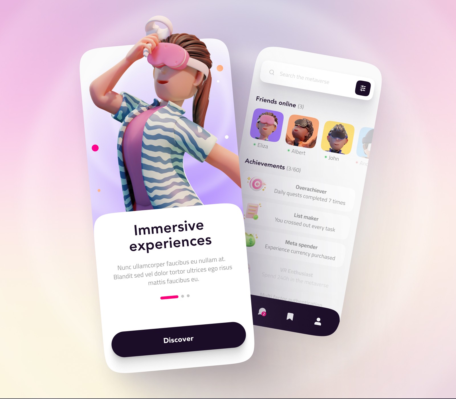 virtual reality mobile app ui design figma