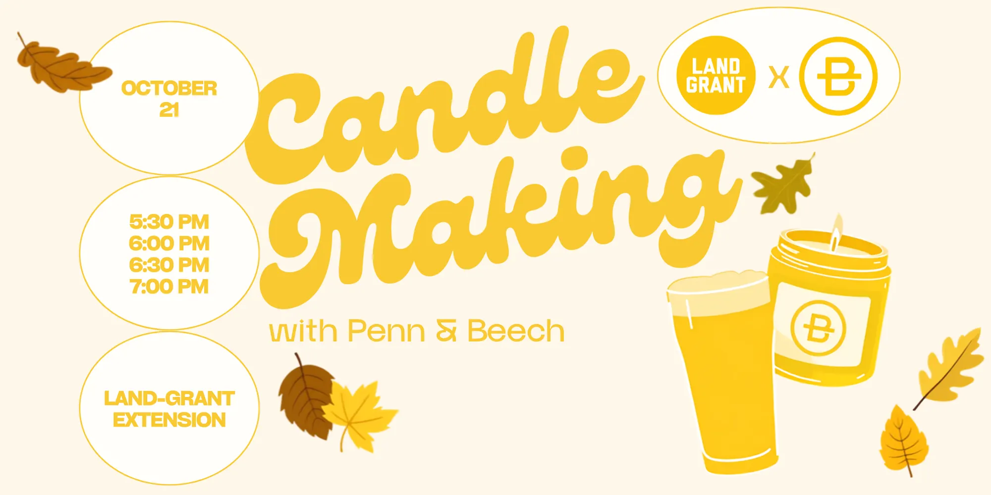 Sips & Scents Candle Making Workshop with Penn & Beech