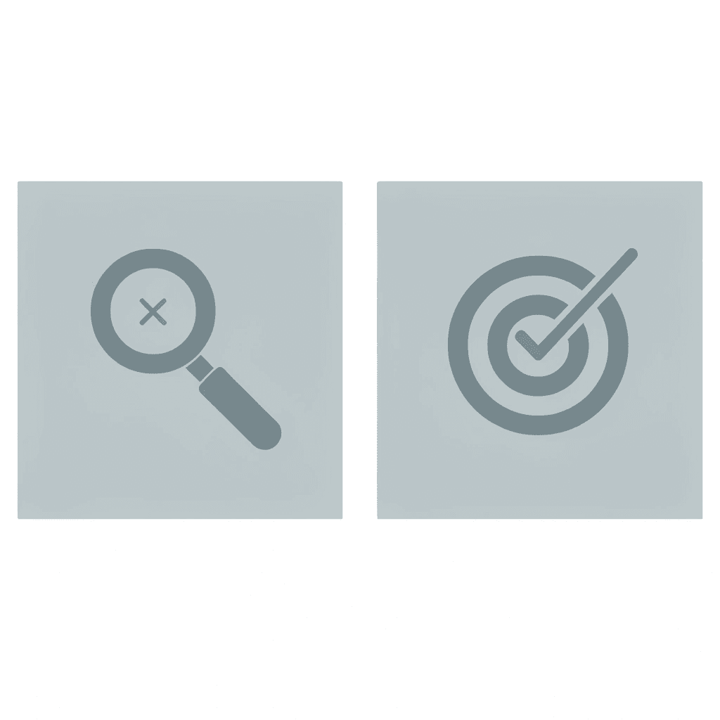 Comparison showing incorrect school selection approach on left with X, versus correct balanced school strategy on right with checkmark