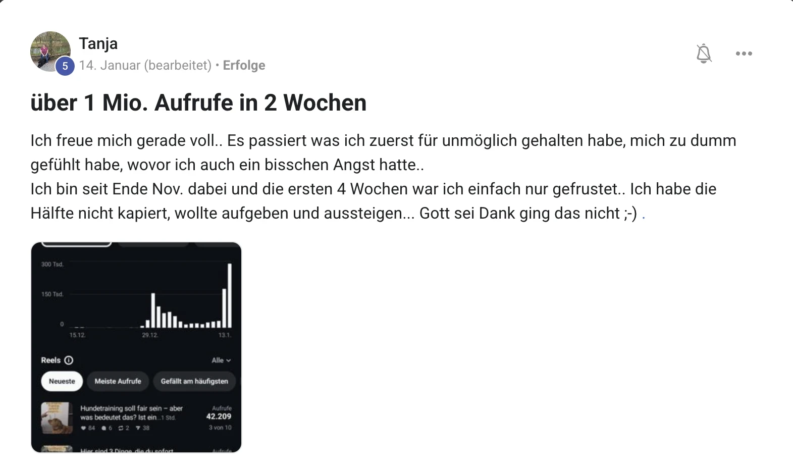 Erfolgsbericht KI Creator Akademie: Hundetrainerin Tanja erreicht über 1 Million Aufrufe in zwei Wochen