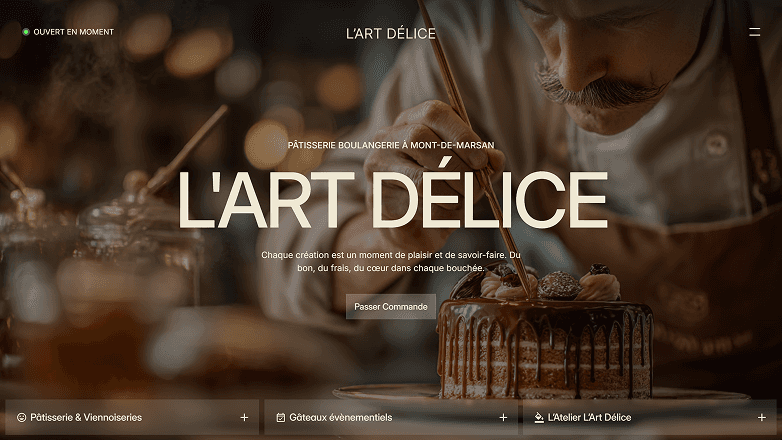 bakery and pastry shop website with online ordering