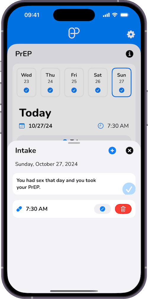 Screenshot: Intake Edit (iOS)