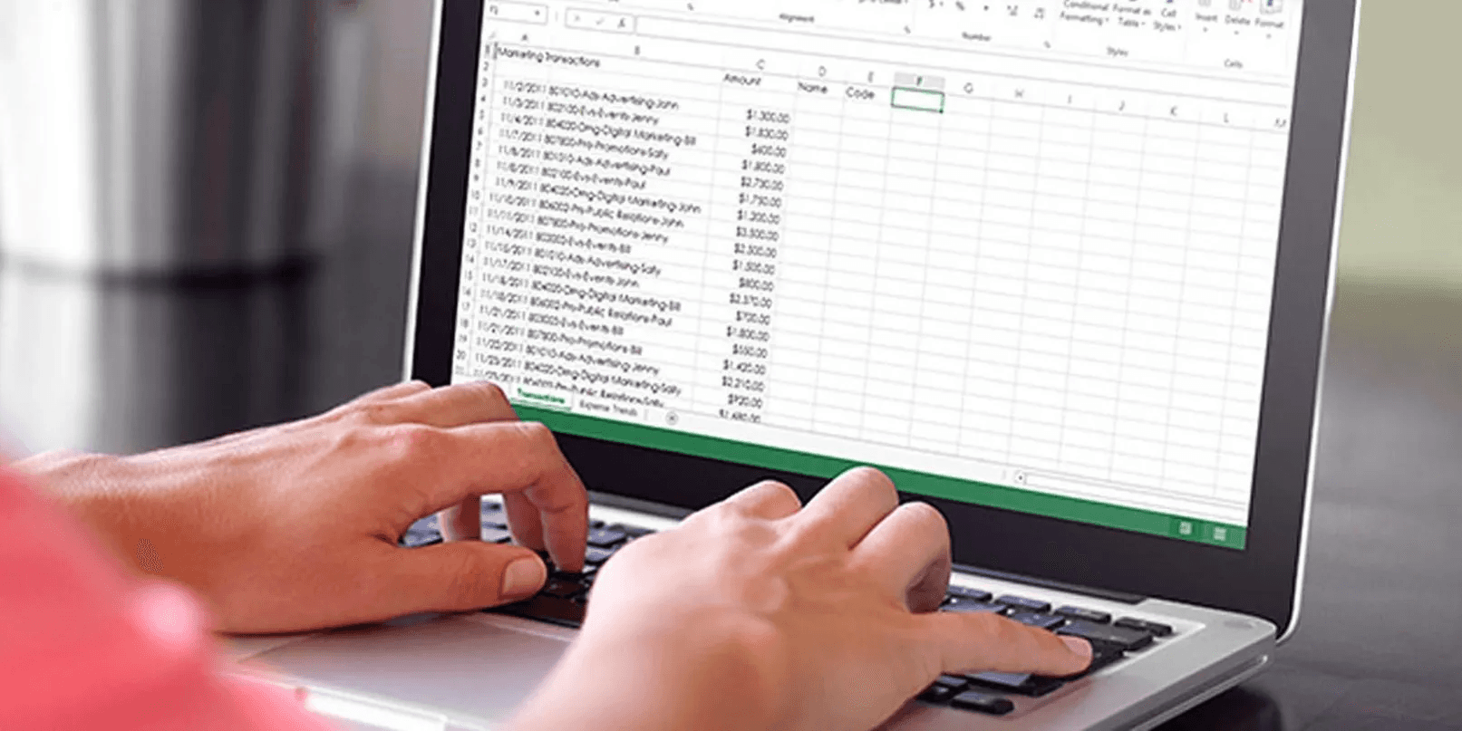 Person etering marketing transaction data - How to Create an Expense Tracker in Excel