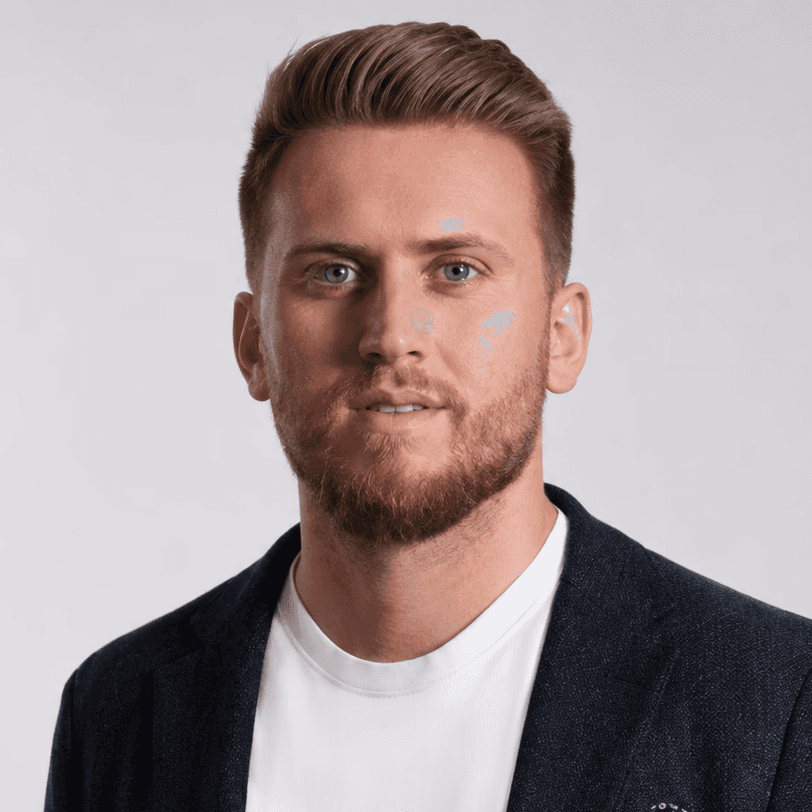 Portrait image of recently hired tech professional