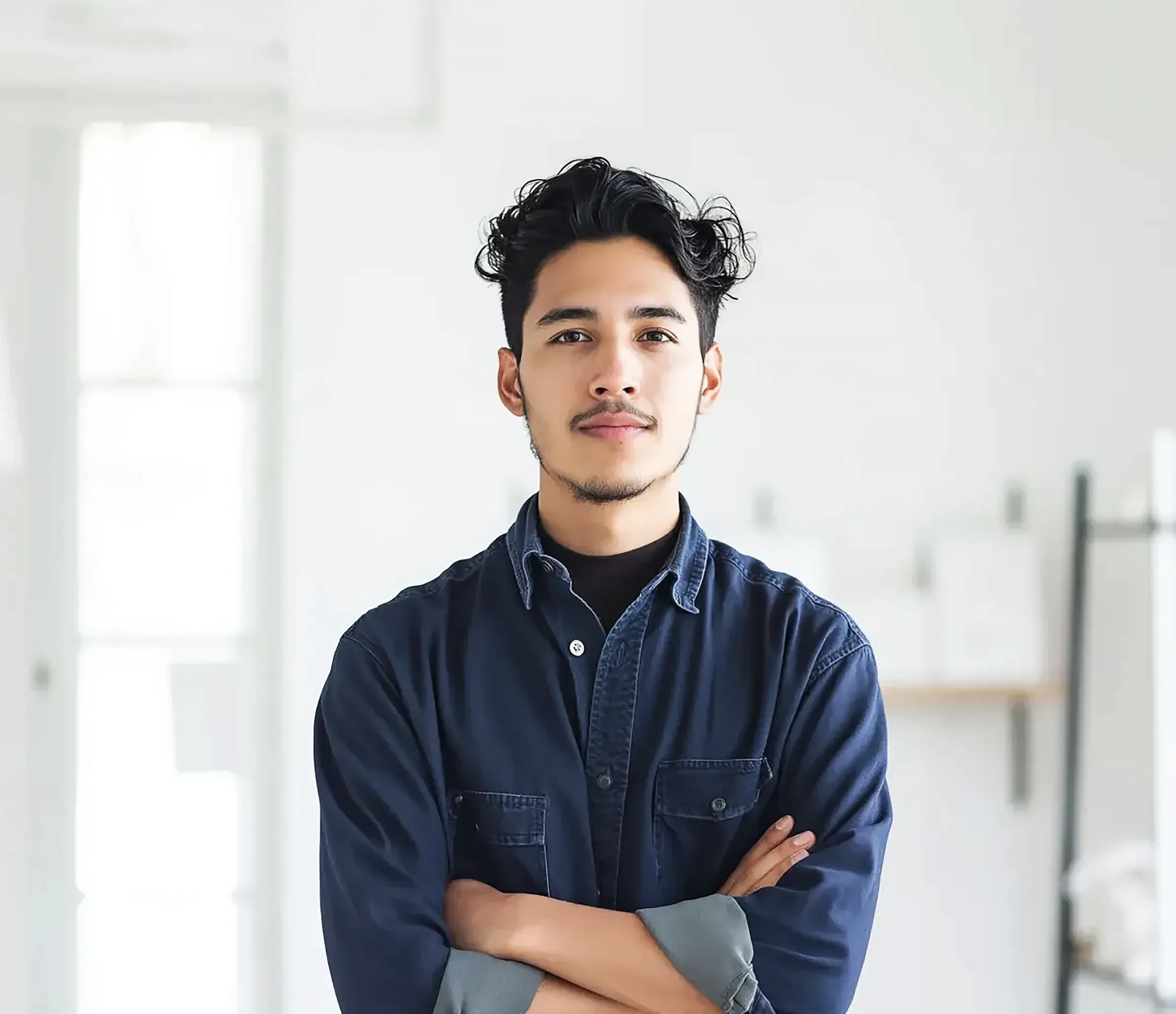 Confident Young Man in Interior
