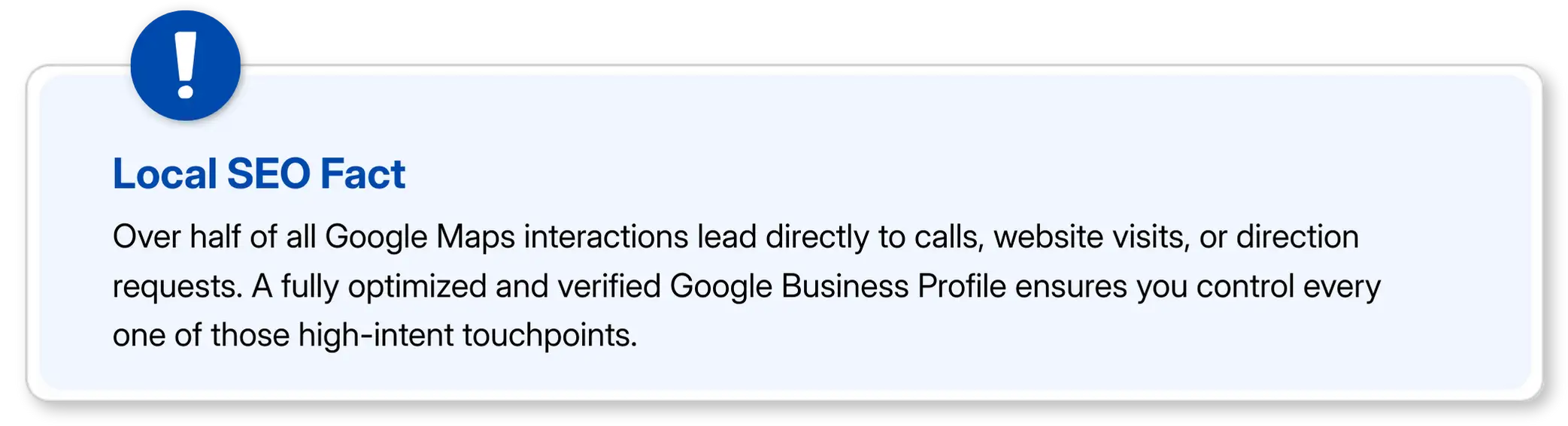 Local SEO fact about half of Google maps interactions leads to conversions