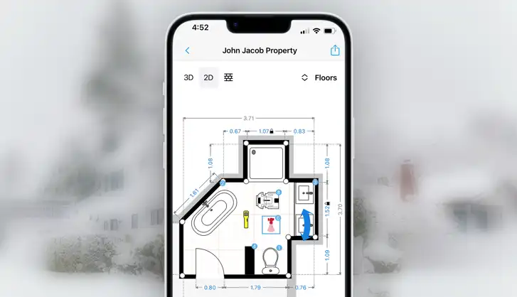 magic plan mobile app used for creating precise floor plans during winter property assessments