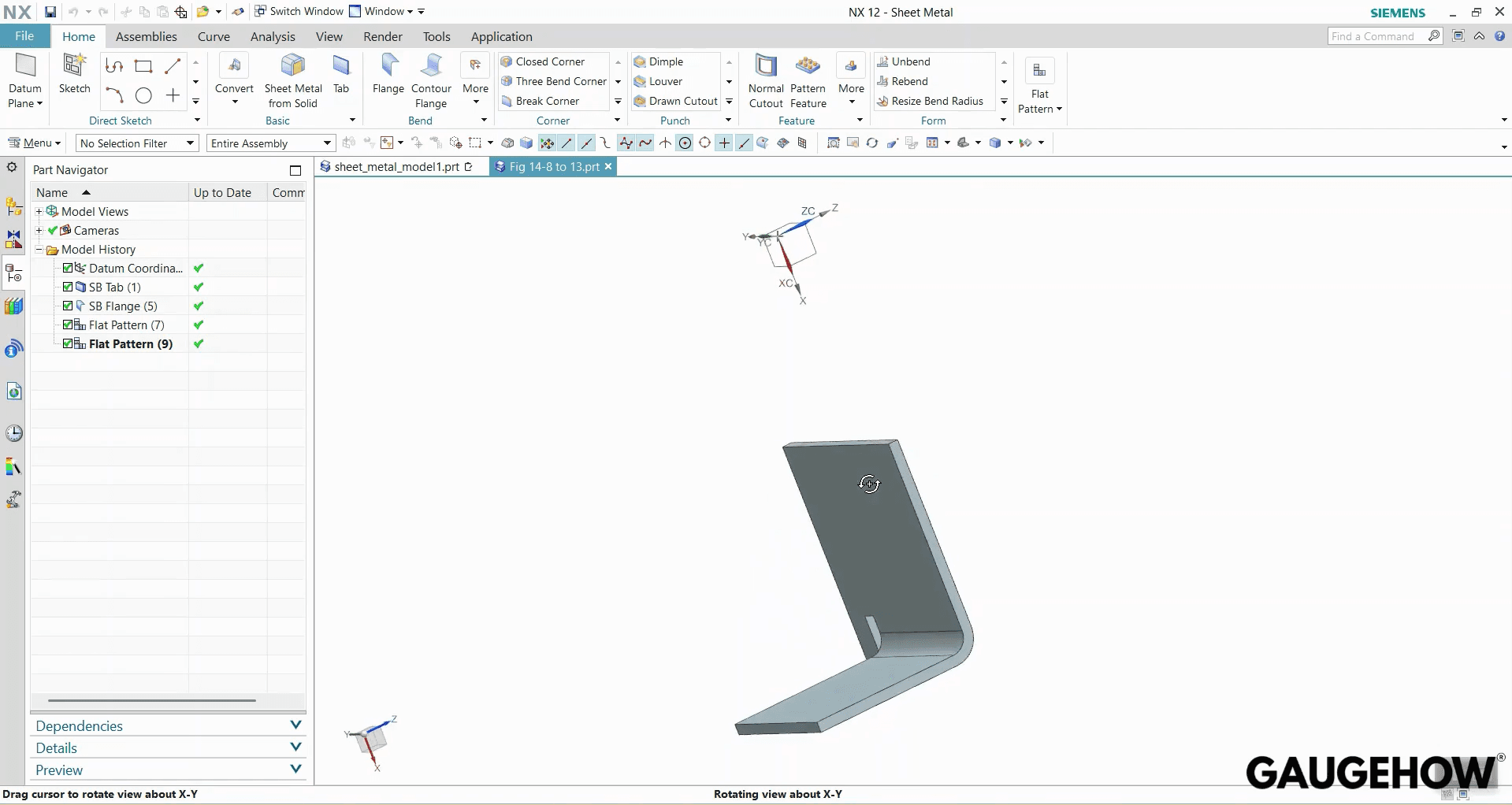 Siemens NX sheet metal interface