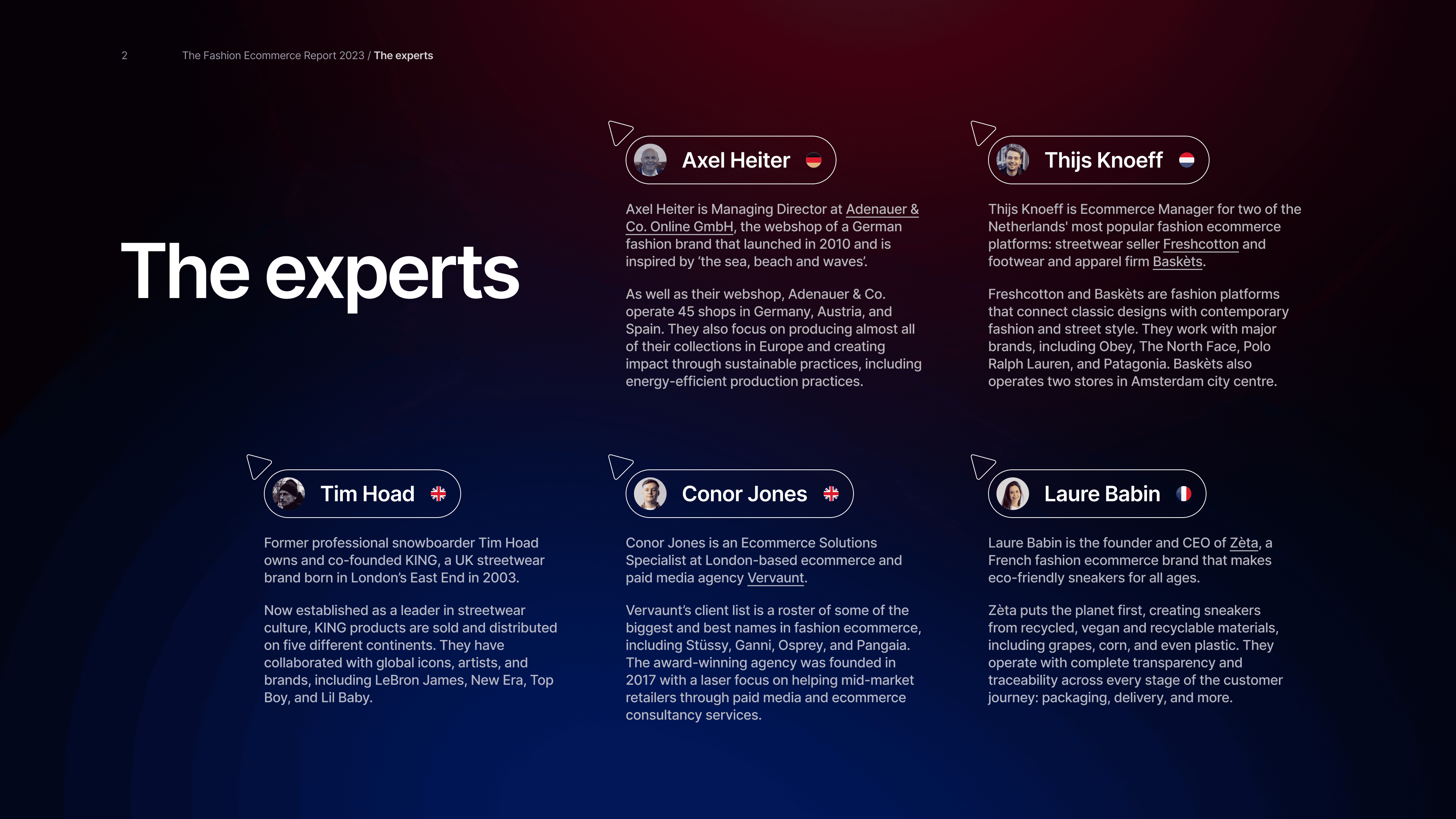 Experts page