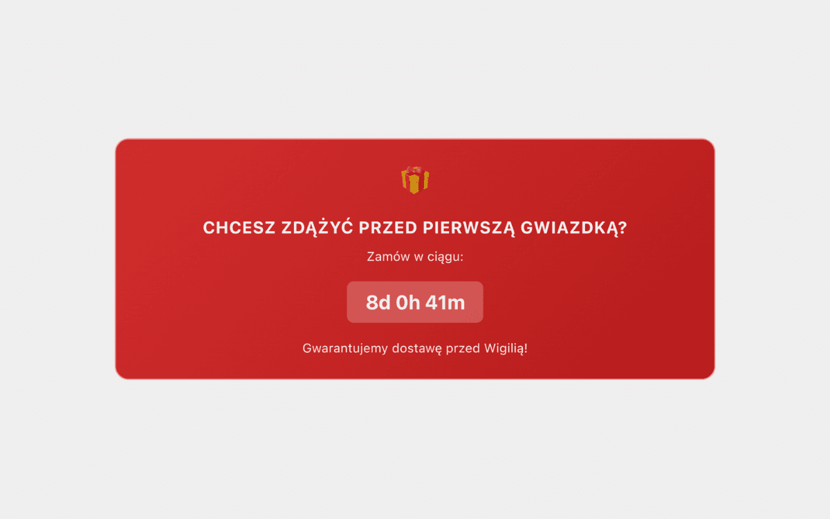 Licznik dostawy na święta