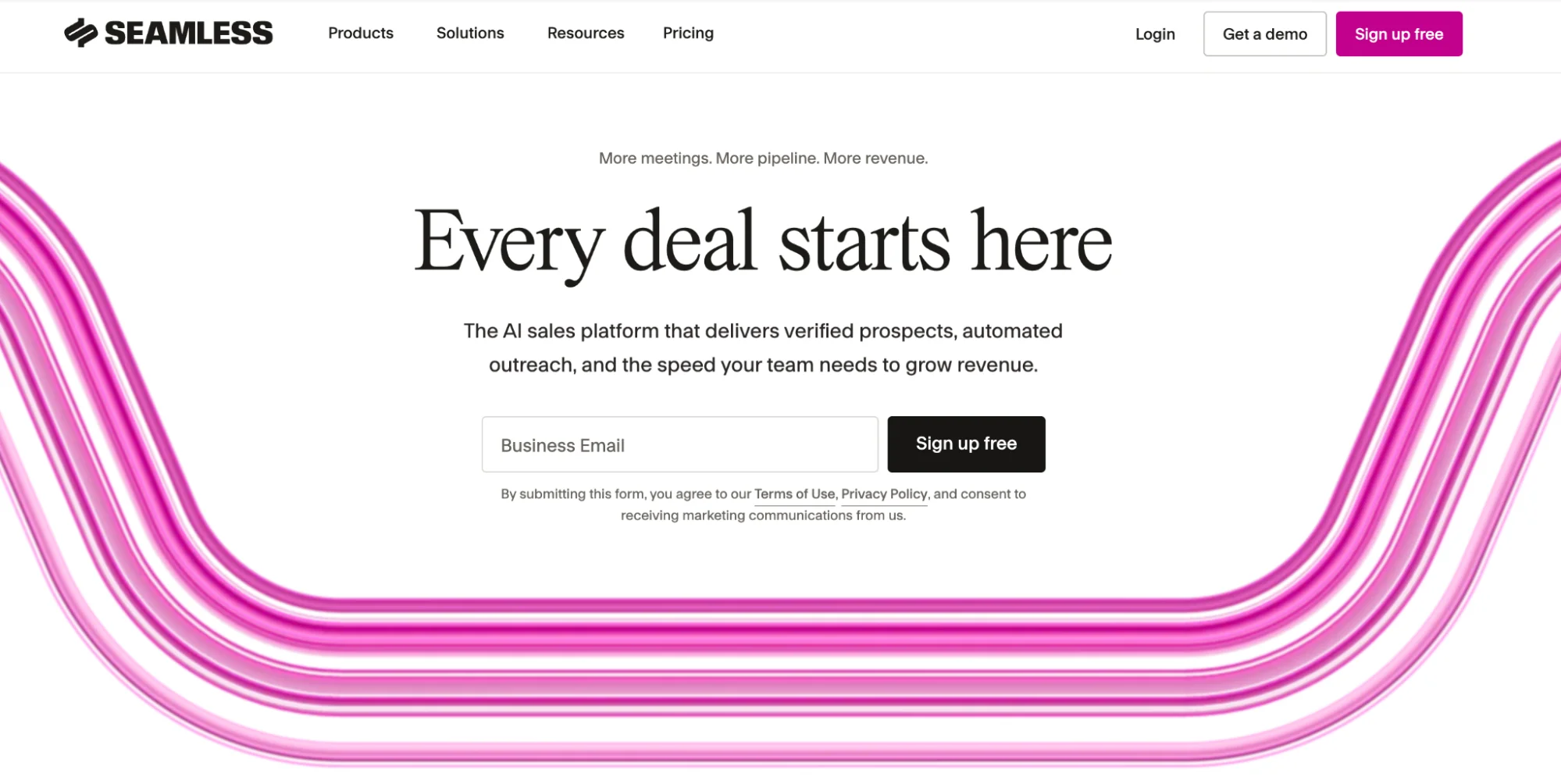 Seamless.AI homepage: real-time B2B contact data platform
