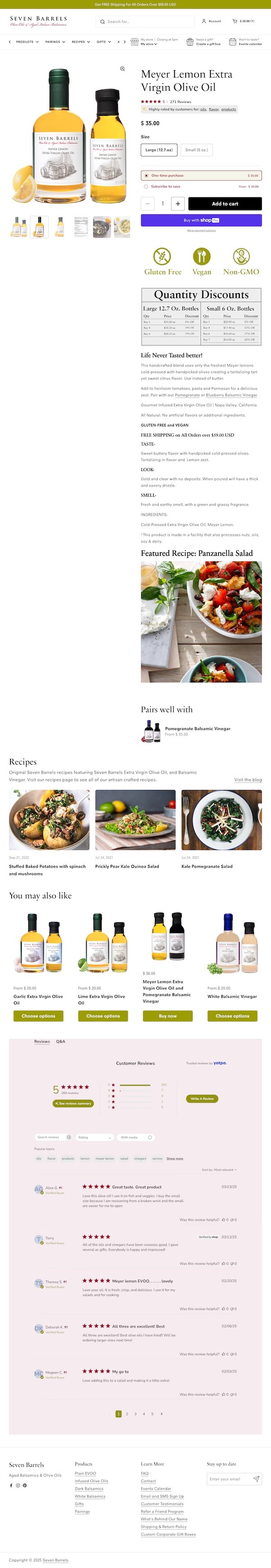 Seven Barrels Website Redesign 2021 Product Page