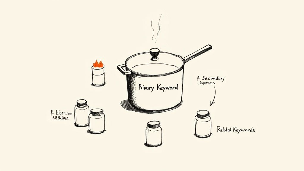 A person pointing at a screen showing charts and keyword data, symbolizing modern SEO strategy