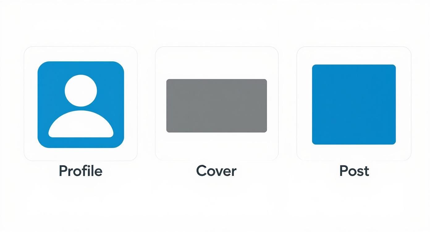 Infographic about linkedin post image sizes