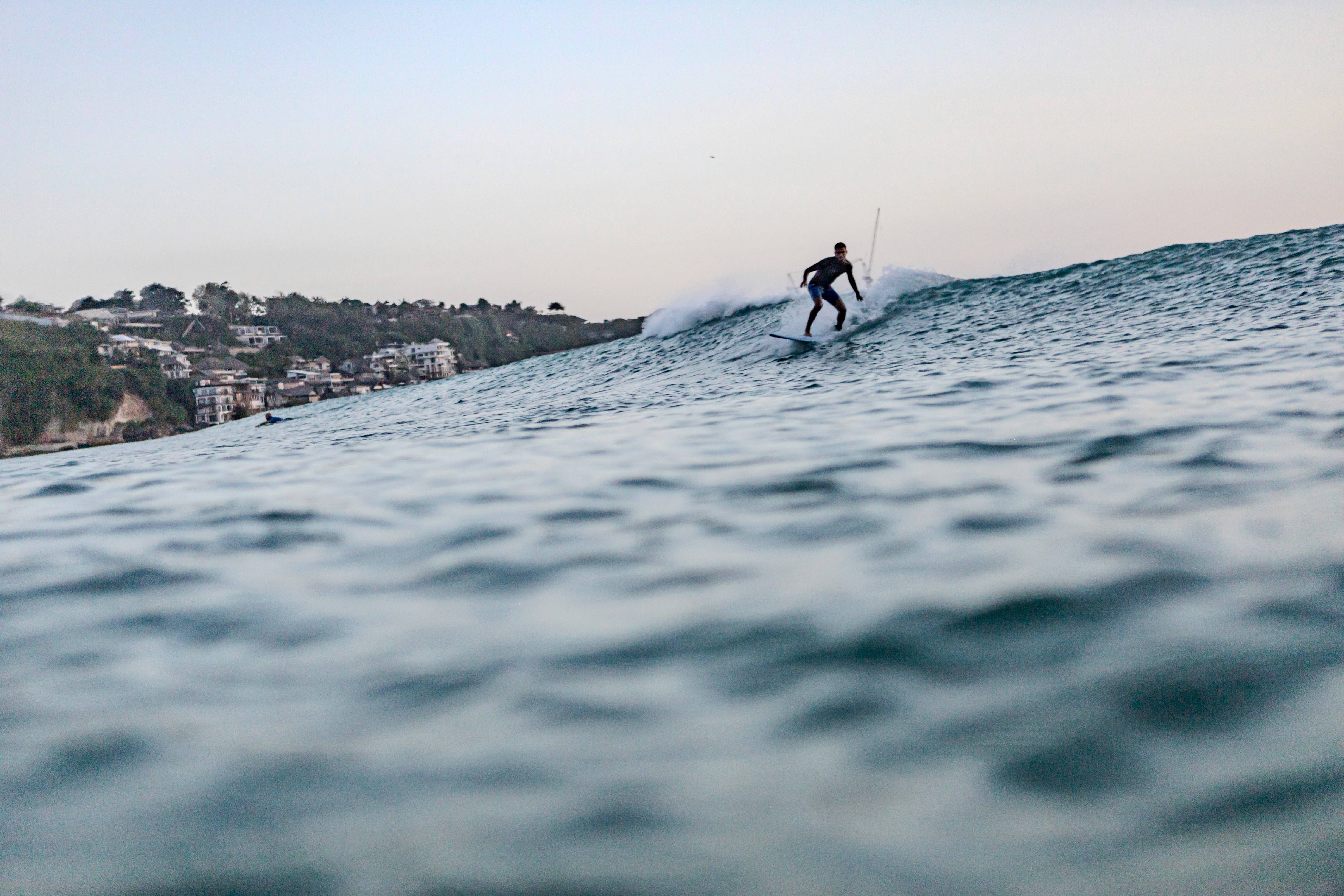 man surfing with big wave