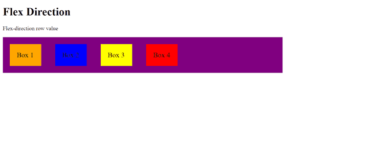 Four flex items being contained in a flex container with tighter spacing