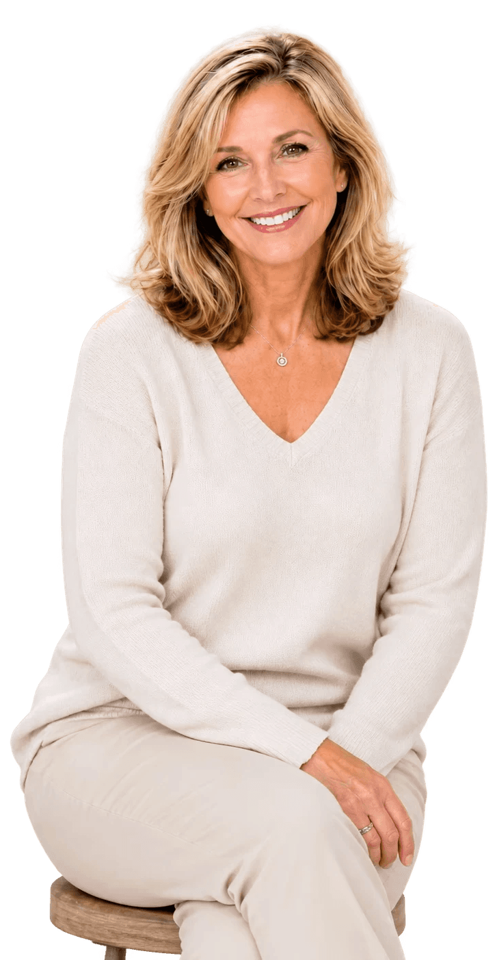 Theodora Parham, cookbook author, seated and smiling