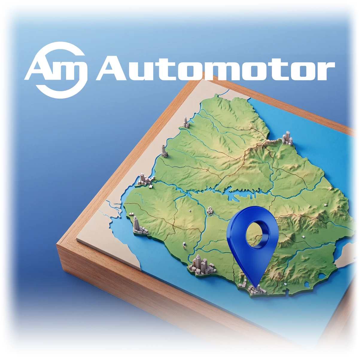 Mapa de Uruguay con la ubicación de Automotor en Montevideo
