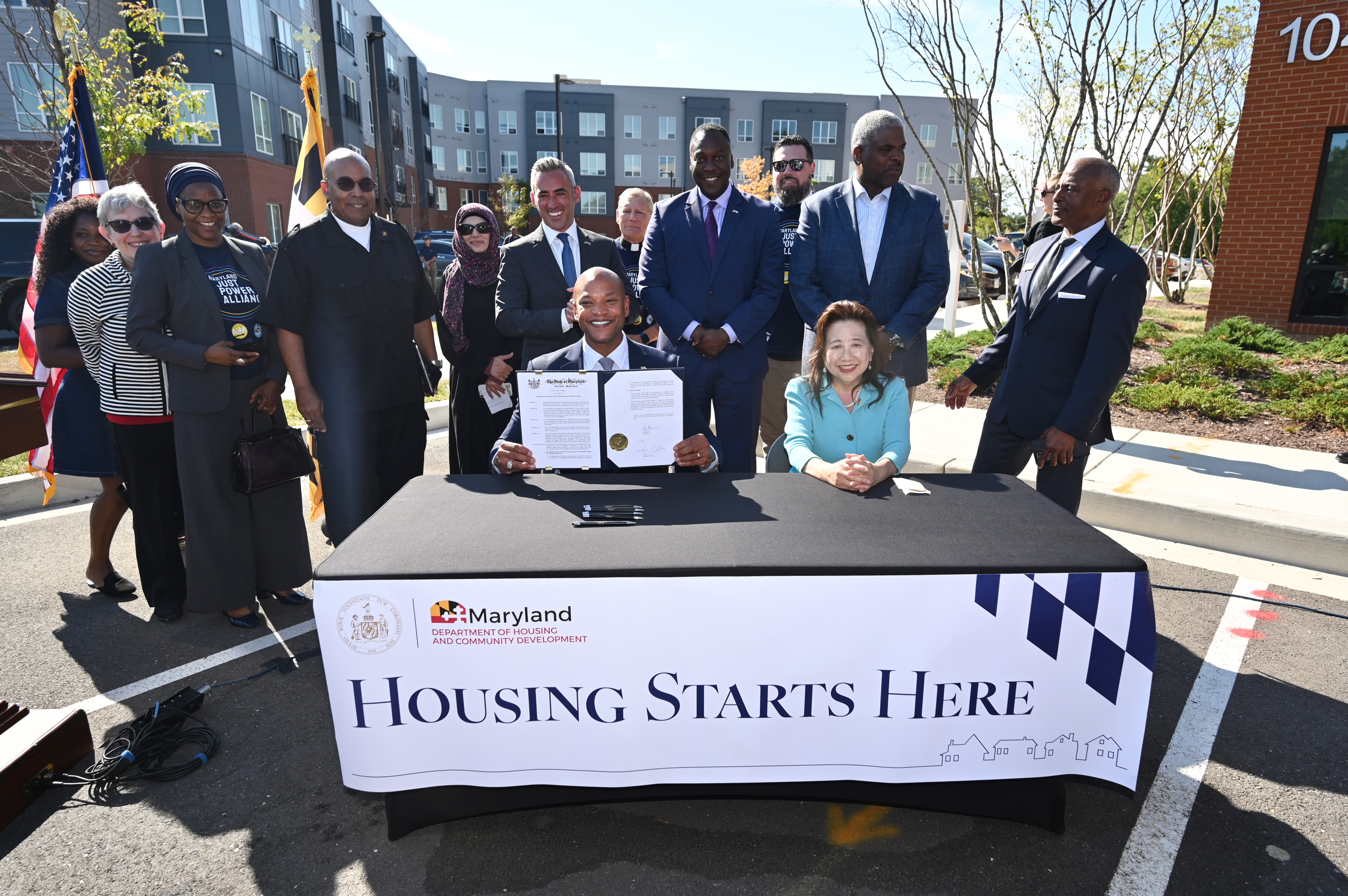 Maryland Governor Wes Moore presents the "Housing Starts Here" Executive Order