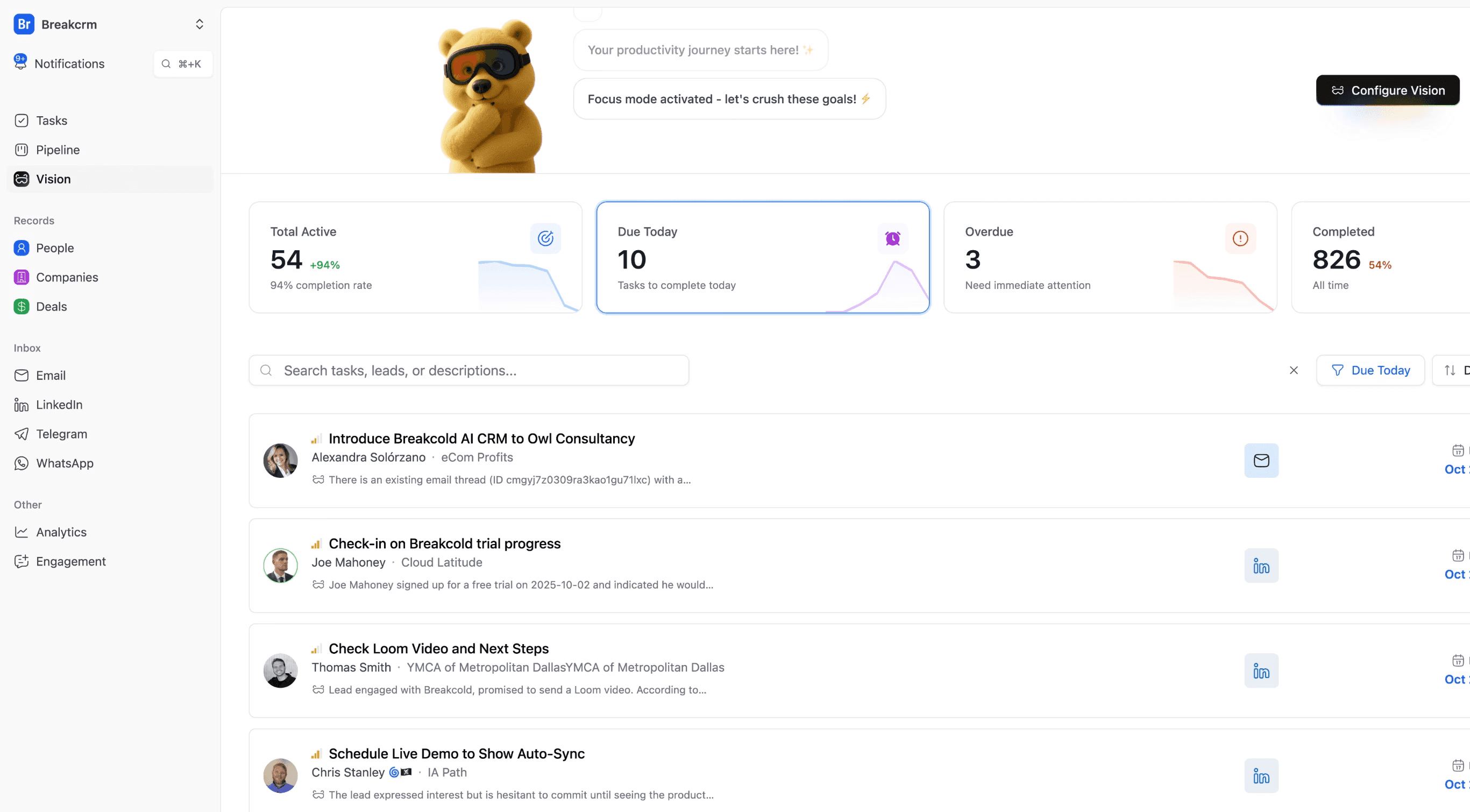 DREAM CRM - Dashboard