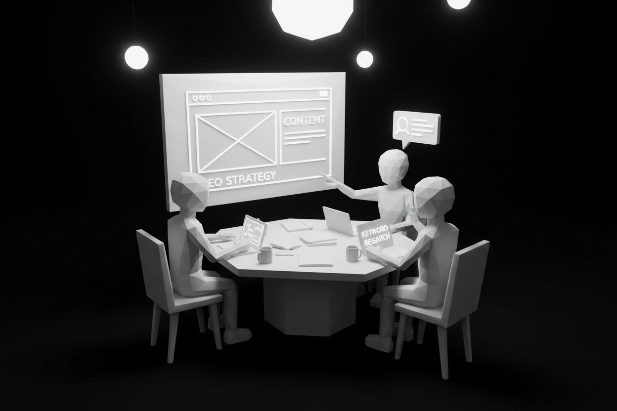 A team planning website SEO