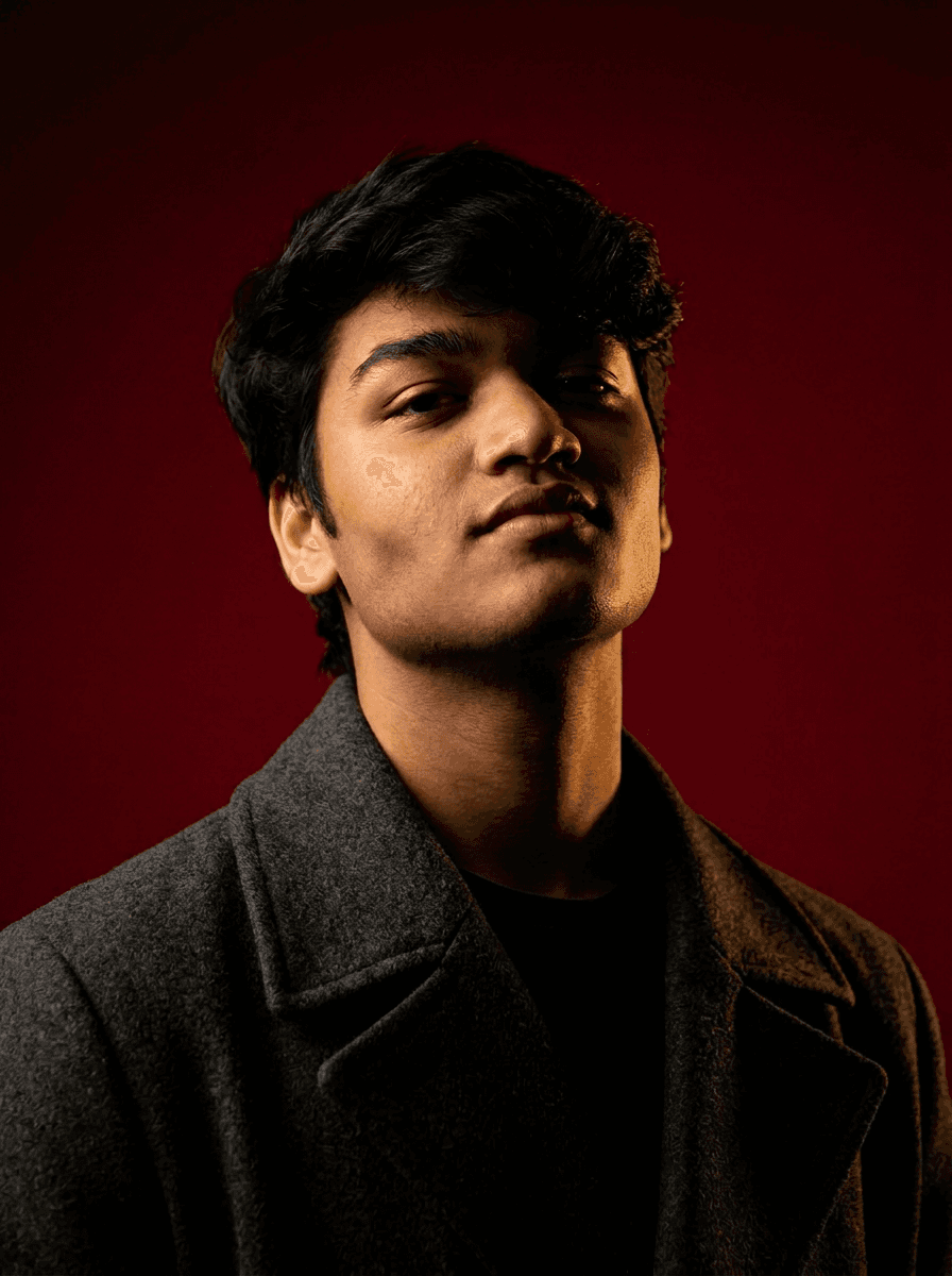 man standing beside wall