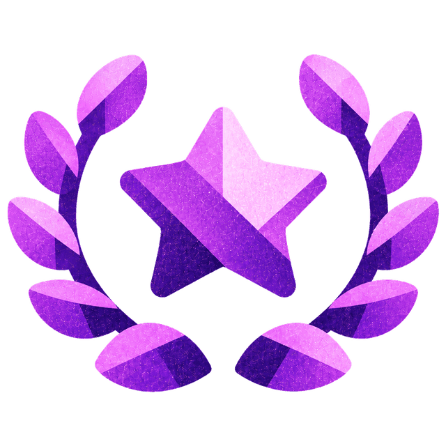Star in a laurel wreath icon, recognition