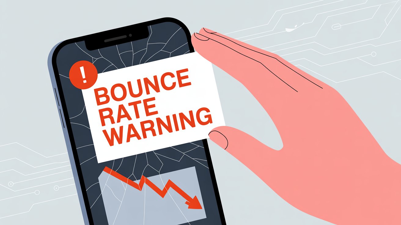 Warning visualization showing email bounce rate monitoring and validation importance