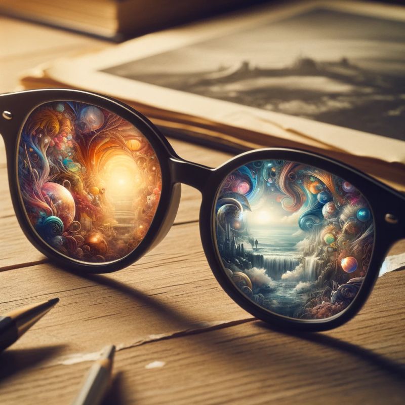 Glasses with swirling patterns