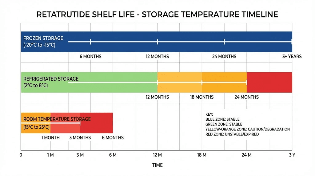 Retatrutide shelf life by storage temperature chart
