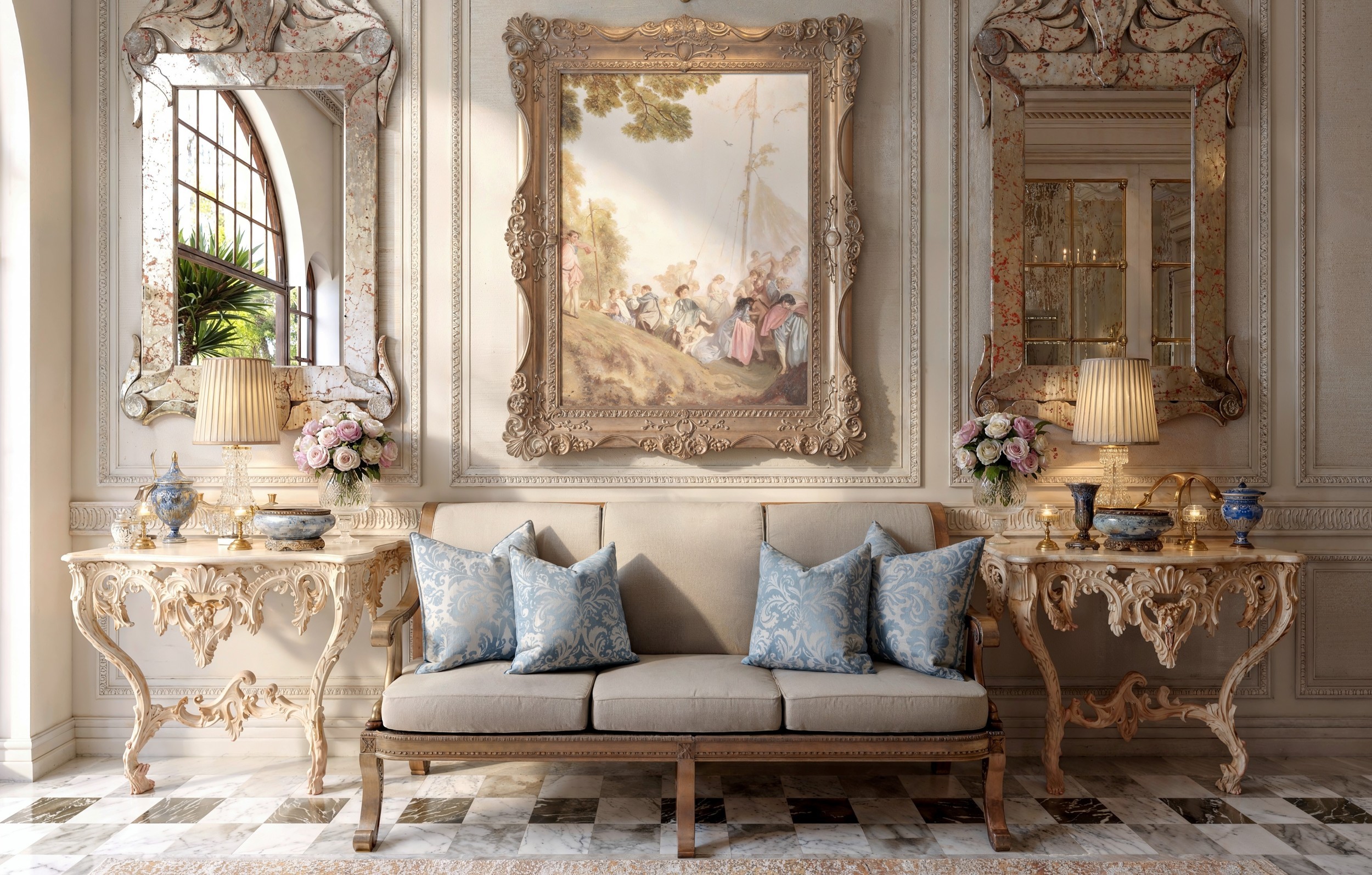 Architectural CGI showing a photorealistic render of a luxurious interior.