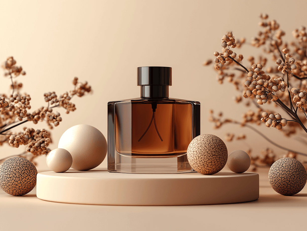 Product shot of a fragrance bottle.