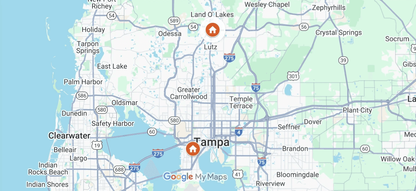 View of both PROVOKE Health locations in Tampa and Lutz, FL