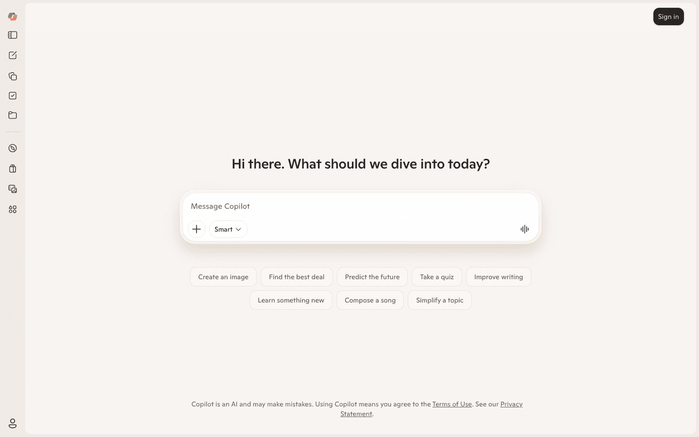 Microsoft Copilot AI website