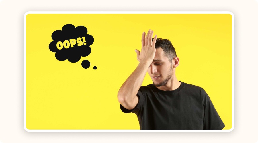 Frustrated man hitting his forehead