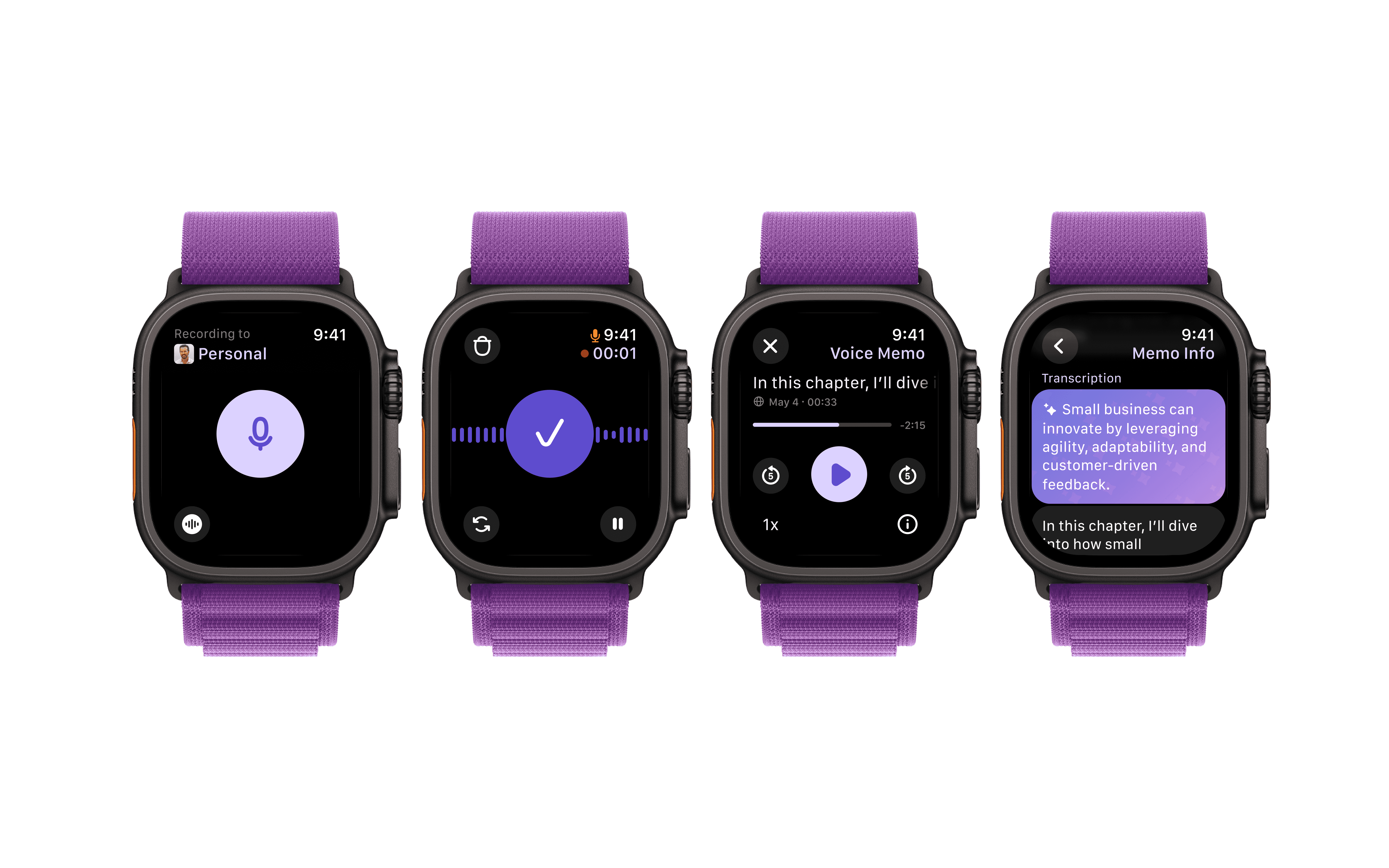 Carbon Voice Watch on the go experience