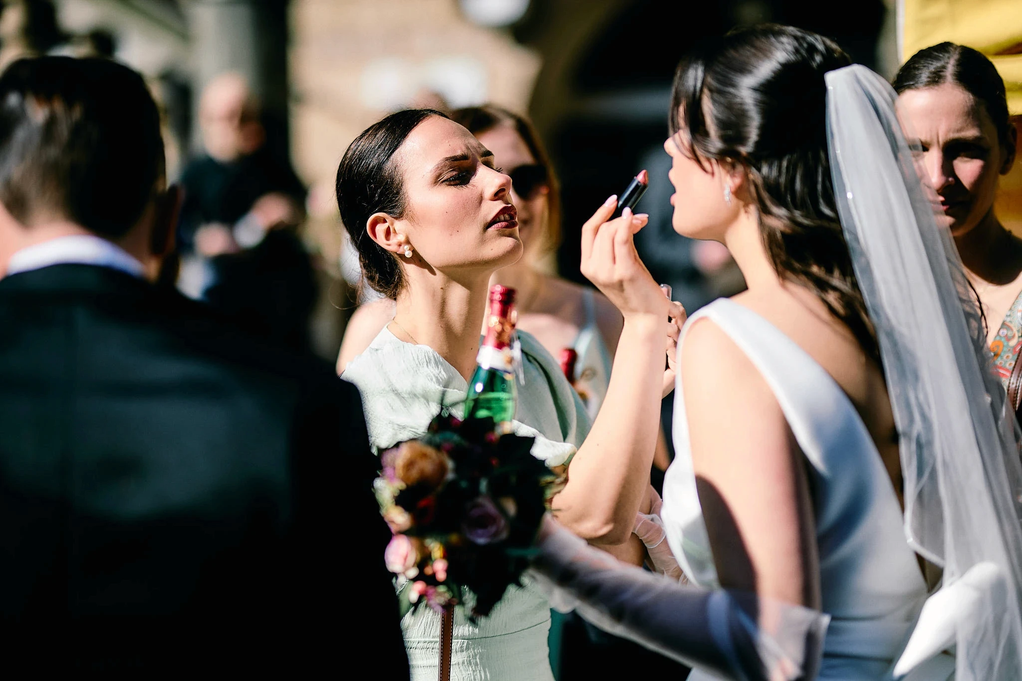 wedding ceremony in black and white