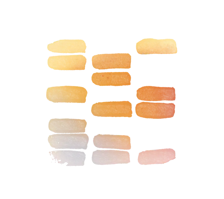 Abstract watercolor illustration of layered gene expression patterns
