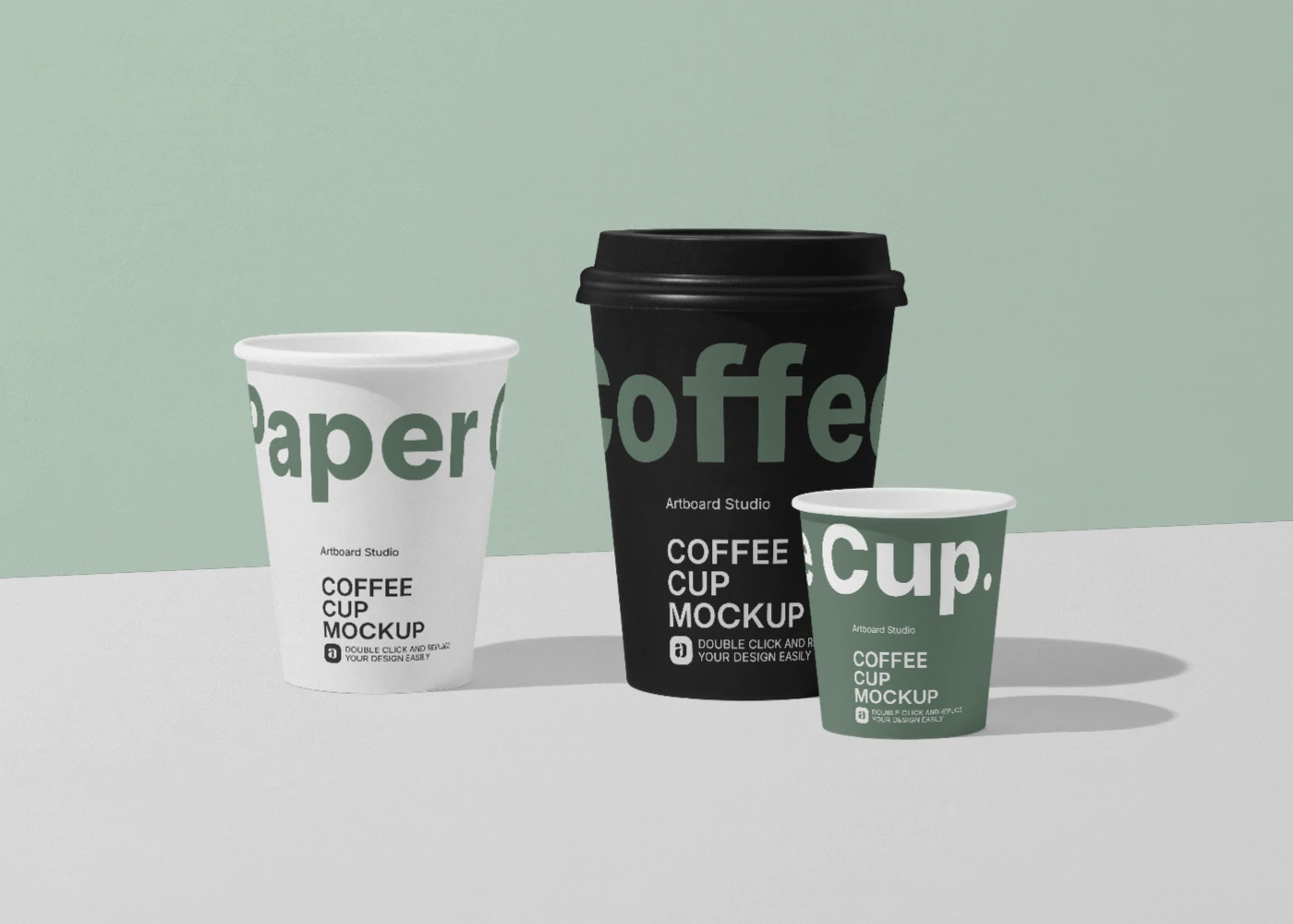 Coffee paper cup mockup front view