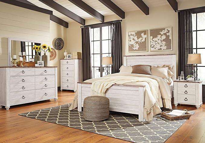 Elegant willowton nightstand with ample storage space and a timeless design.