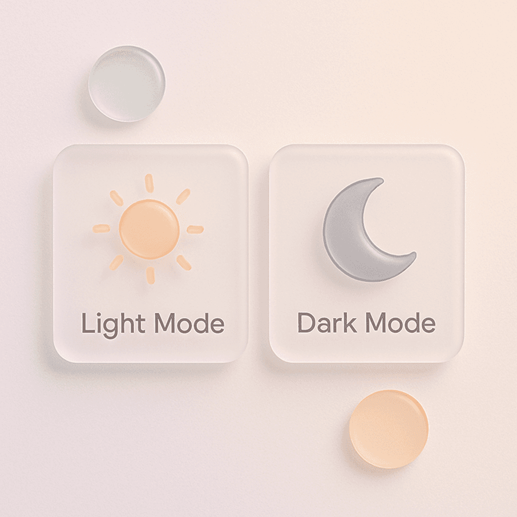 design system light and dark mode tokens