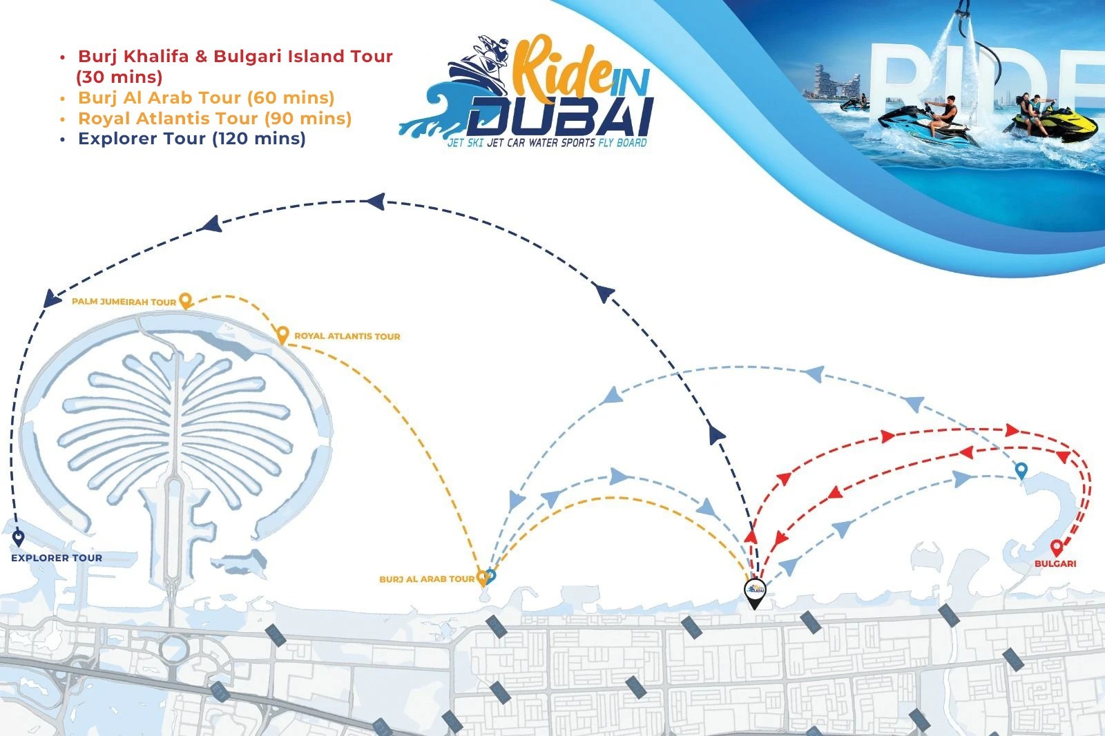 ride in dubai dubai marina jet ski tours maps