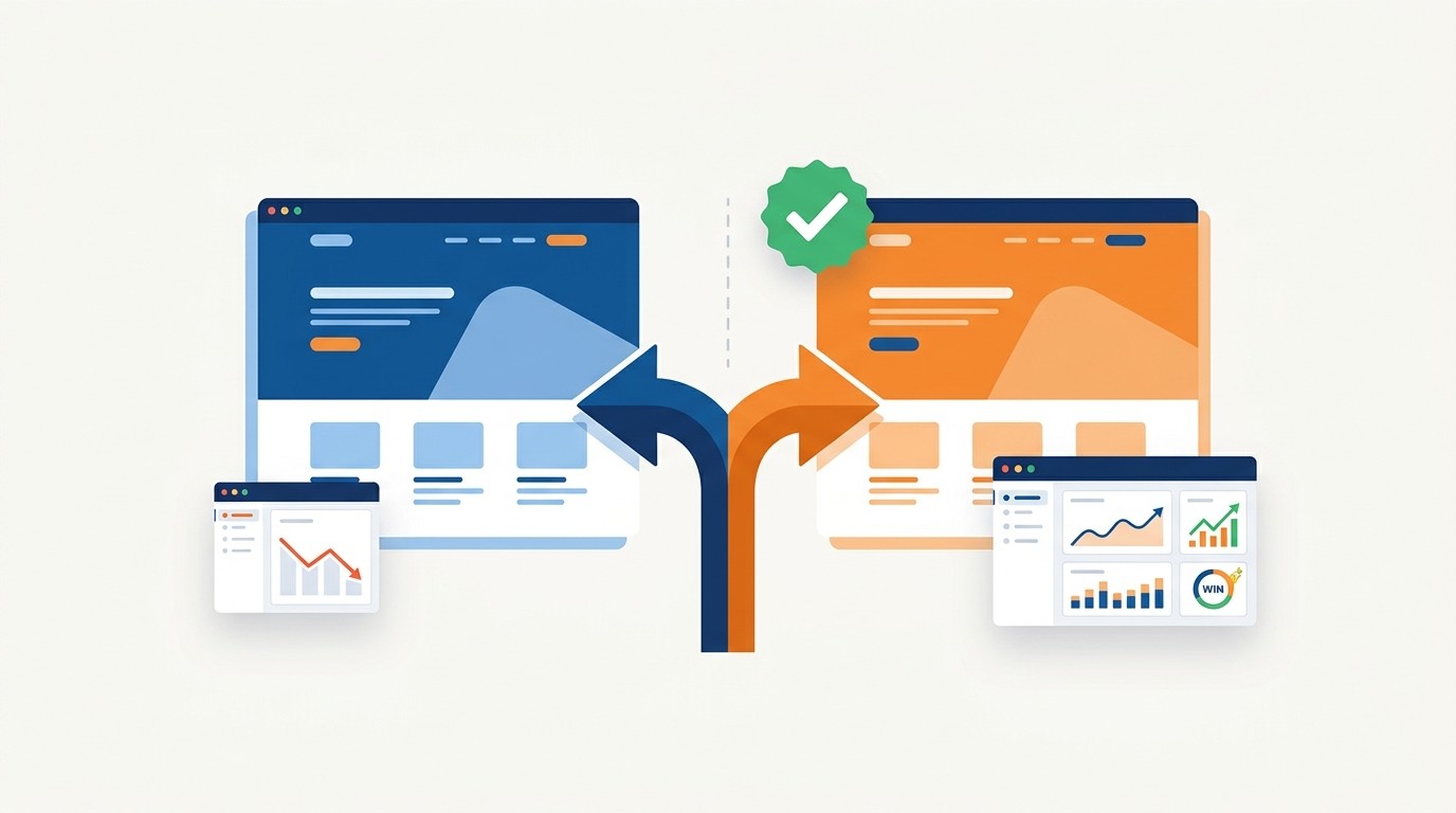 A/B Test zweier Website Varianten zur Conversion Rate Optimierung