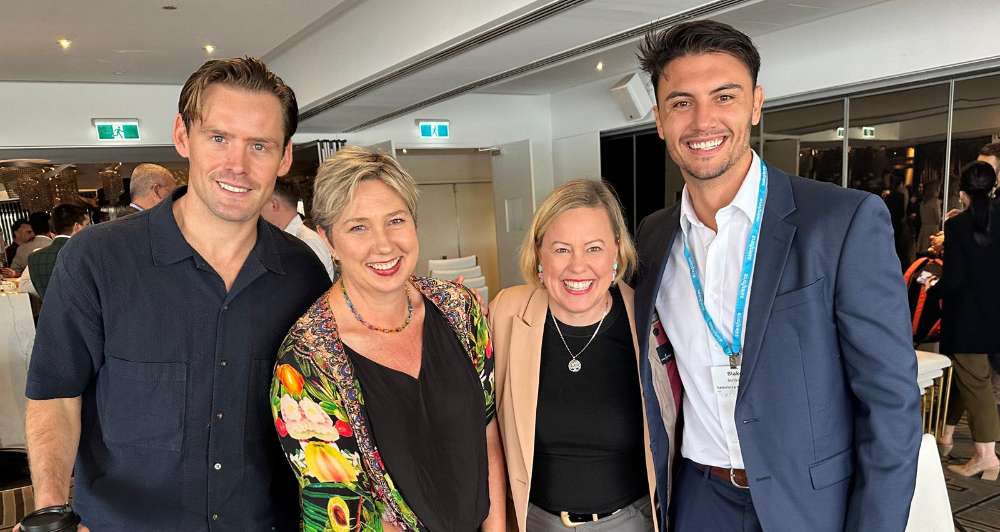 Bec & Phoebe with Salesforce staff
