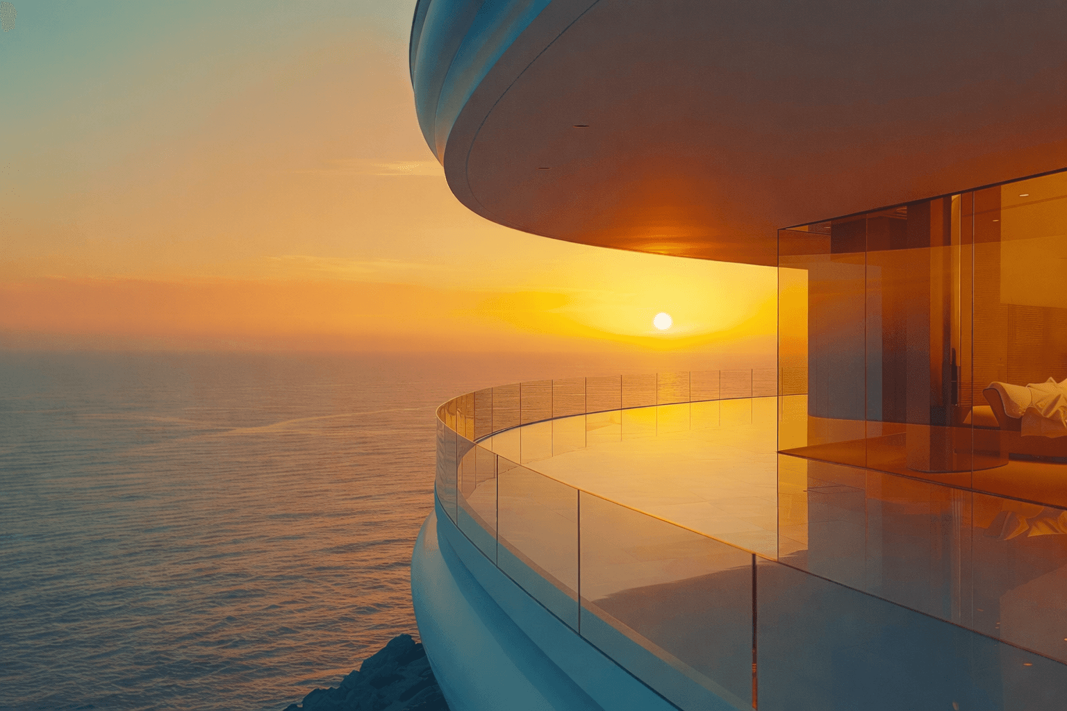 Grand stone building with glowing windows under a deep blue twilight. Dramatic lighting casts a mysterious, elegant ambiance. Surrounded by shadowy trees.